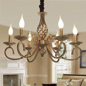 Garwarm Rustic 6-Light Chandeliers,French Country Vintage Chandelier,Metal in Antique Bronze Pendant Chandelier,Pendant Light Fixture for Island Kitchen Farmhouse Dining Room Living Room