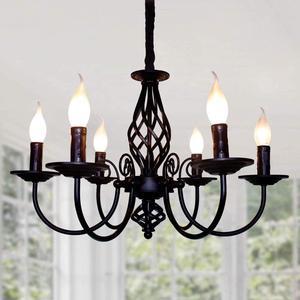 Garwarm French Country Chandelier,Vintage Candle Chandelier,6 Lights Farmhouse Pendant Light Fixture for Kitchen Island,Dining Room,Living Room