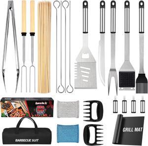 Stainless steel barbecue tool set, suitable for camping, tail party for men and women on Father's Day.