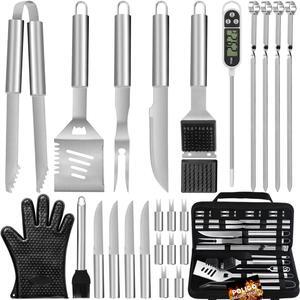 Stainless steel barbecue tool set, suitable for camping, tail party for men and women on Father's Day.