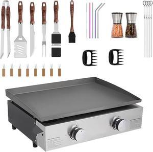Portable propane grill and barbecue tool set
