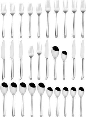 30-Piece Stainless Steel Flatware Set, Kitchen Utensil Set Service for 6, Tableware Cutlery Set for Home and Restaurant, Dishwasher Safe