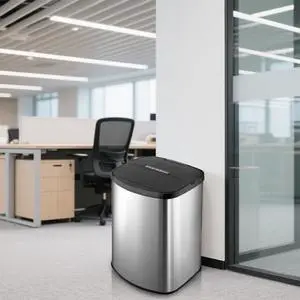 Wenger SmartHome 8L Stainless Steel Sensor Trash Can with Hands-Free Lid, Fast-Response Knee and Hand Activation, Intelligent Delay, One-Touch Control, Modern Kitchen Waste Bin