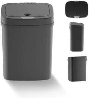 Wenger Smart Sensor Trash Can 12L Plastic, Fast Hands-Free Lid Opening, Adjustable Sensor Range, Knee and Hand Activation, Ideal for Modern Kitchen Organization black