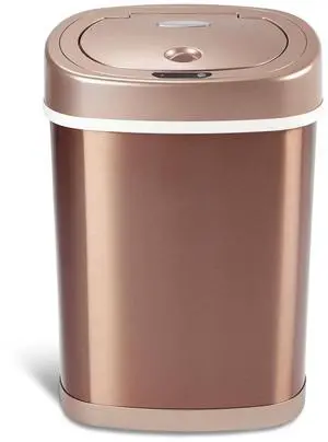 Wenger Infrared Sensor Kitchen Trash Can 15L Stainless Steel, Fingerprint-Resistant, Low-Noise, Microcomputer Controlled, Fast Automatic Lid for Home Organization Champagne gold