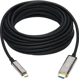 Tripp Lite USB-C to HDMI Fiber Active Optical Cable, 4K Video @ 60HZ (4:2:2), UHD, HDR, CL3 Rated, Black, 2.2 HDCP, 65 Feet / 20 Meters (U444F3-20M-H4K6)