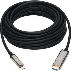 Tripp Lite USB-C to HDMI Fiber Active Optical Cable, 4K Video @ 60HZ (4:2:2), UHD, HDR, CL3 Rated, Black, 2.2 HDCP, 33 Feet / 10 Meters (U444F3-10M-H4K6)
