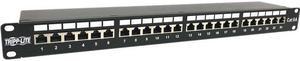 Tripp Lite 24-Port Cat6a Shielded Patch Panel - 10 Gbps, STP, 110 Punch Down, RJ45, 1U, TAA