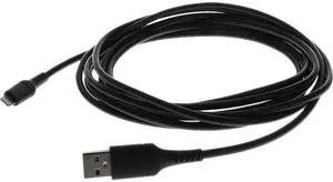 AddOn 2.0m (6.6ft) USB 2.0 (A) Male to Lightning Male Sync and Charge Black Cable