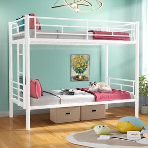 Mersco Twin Over Twin Bunk Beds for Adults Convertible Metal Bunk Bed Heavy Duty Bunkbeds Frame for Teens Dorm Small Spaces Bedroom Guest Room, with Ladder & Guardrail, Bottom Space, White