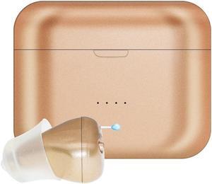 Digital Hearing Aids Rechargeable SR101 Audifonos 10 Channels Hearing Device 5 Colours Hearing Amplifier for Elderly Champagne-Left