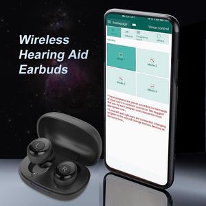 Rechargeable Hearing Aid Bluetooth Digital Audio Portable Speaker for Seniors Fashion H001 App Adjustable