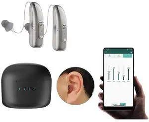 Rechargeable Behind ear hearing aids, Bluetooth with App control (Ref: R03L1)