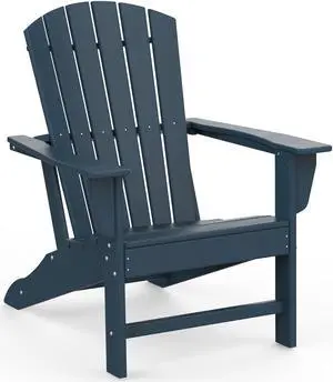 Adirondack Chairs, HDPE All-Weather Fire Pit Chairs, Plastic Campfire Chair for Deck Backyard Patio Outdoor Poolside Porch Lawn Outside, Blue
