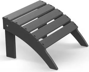 JiffyPoint Adirondack Ottoman, HDPE All Weather Outdoor Adirondack Chair Footrest for Deck Backyard Patio Outdoor Poolside Porch Lawn Indoor, 19.7 inch Width, Grey 1PCS