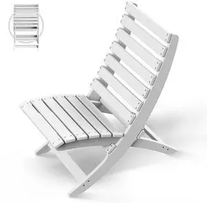 JiffyPoint Outdoor Folding Adirondack Chairs White
