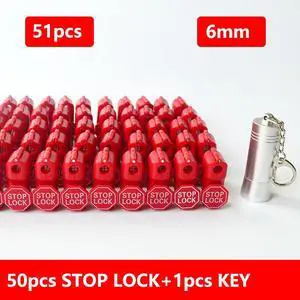 51pcs Stop Lock And Magnetic Key Detacherfor Store Display Security Hook Stoplok Plastic Little Red Hook Lock 6mm