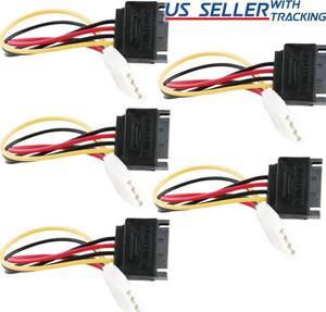(5-pack) SATA Power Female to Molex Male Adapter Converter Cable, 6-Inch 5X