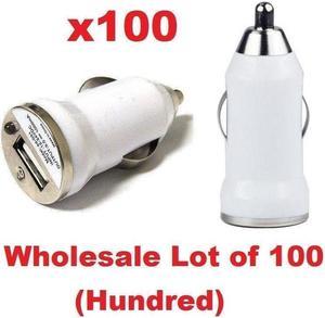 Lot 100 x White USB Universal Car Adapter Charger 1A iPhone 6 6+ 5s 5c Wholesale