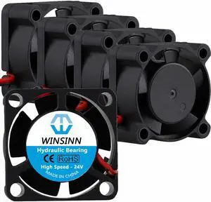 WINSINN 25mm Fan 5V 12V 24V Hydraulic Bearing Brushless 2510 25x10mm for DIY Mini Cooling PCB/Notebook/Graphics Card 2PIN (Pack of 5Pcs) 24V