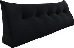 Rucener Large Bolster Triangular Headboard Backrest Positioning Support Reading Wedge Pillow for Day Bed Bunk Bed Removable Cover