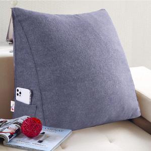 Rucener Linen Polyester Fiber Filled Triangular Wedge Pillow Positioning Support Reading Backrest Cushion for Sofa Bed Day Bed and Upholstered Headboard with Removable and Washable Cover