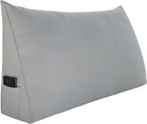 Rucener Large Bolster Triangular Positioning Support Reading Backrest Wedge Pillow for Headboard for Day Bed Bunk Bed with Removable Cover