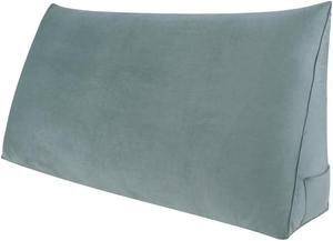 Rucener Large Bolster Triangular Positioning Support Reading Backrest Wedge Pillow for Headboard for Day Bed Bunk Bed with Removable Cover Velvet