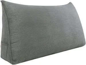 Rucener Large Bolster Triangular Positioning Support Reading Backrest Wedge Pillow for Headboard for Day Bed Bunk Bed with Removable Cover No Button