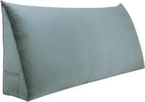 Rucener Large Bolster Triangular Positioning Support Reading Backrest Wedge Pillow for Headboard for Daybed Bunk Bed with Removable Cover