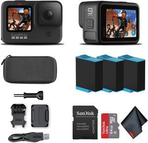 GoPro HERO9 Black  Waterproof Action Camera  64GB Card and 2 Extra HERO9 Batteries