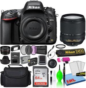 Nikon D610 Digital Camera with 18-140mm Lens (1540) + 64GB SD Card + Bag (Intl)
