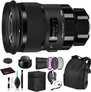 Sigma 50mm f/1.4 DG HSM Art Lens for Sony E with Essential Bundle: Backpack + 3PC Filter + More