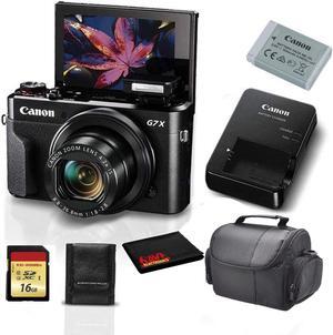 Canon PowerShot G7 X Mark II Digital Camera 1066C001 (International Model) + 8GB SDHC Class 10 Memory Card + Carrying Case + Memory Card Wallet + MicroFiber Cloth Bundle
