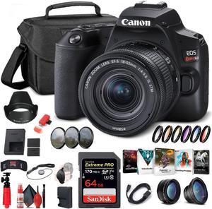 Canon EOS Rebel SL3 DSLR Camera W/ 18-55mm Lens (Black) (3453C002) Graphic Bundle