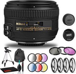 Nikon AF-S NIKKOR 50mm f/1.4G Lens Includes Filter Kits and Tripod (Intl Model)