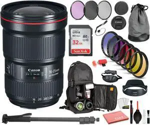 Canon EF 16-35mm f/2.8L III USM Lens (0573C002) Includes: DSLR Sling Backpack, 9PC Filter Kit, Sandisk 32GB SD + More