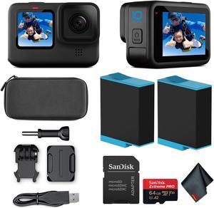 GoPro HERO10  Waterproof Action Camera With  64GB Card and Extra Battery Bundle