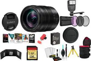 Panasonic Leica DG Vario-Elmarit 12-60mm f/2.8-4 ASPH. POWER O.I.S. Lens with 128GB Memory Card and More (International Model)