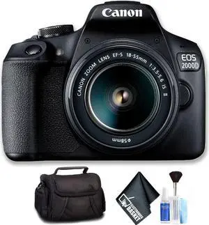 Canon EOS 2000D with EF-S 18-55mm IS II Lens (Intl Model) Standard Bundle