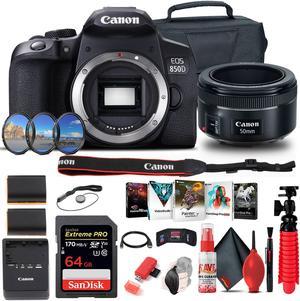 Canon EOS Rebel 850D / T8i DSLR Camera (Body Only) + Canon EF 50mm Lens + 64GB Advanced Bundle