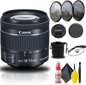 Canon EF-S 18-55mm f/4-5.6 IS STM Lens (1620C002) + Filter + Lens Pouch + More