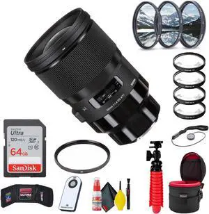 Sigma 28mm f/1.4 DG HSM Art Lens for Sony E (Deluxe Bundle) With Accessories