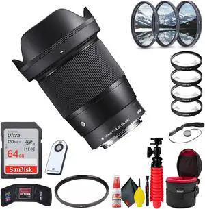 Sigma 16mm f/1.4 DC DN Contemporary Lens for Micro Four Thirds W/Accessories