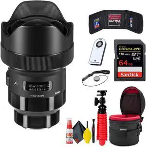 Sigma 14mm f/1.8 DG HSM Art Lens for Sony E (Extreme Bundle) With Accessories
