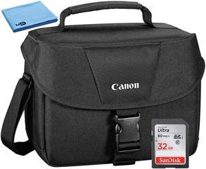 Canon 100ES Padded Digital SLR EOS Camera Shoulder Gadget Case + 32GB SD Card Bundle