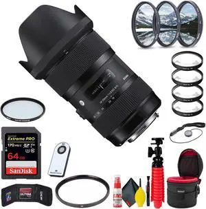 Sigma 18-35mm f/1.8 DC HSM Art Lens for Nikon F (Extreme Bundle) W/Accessories