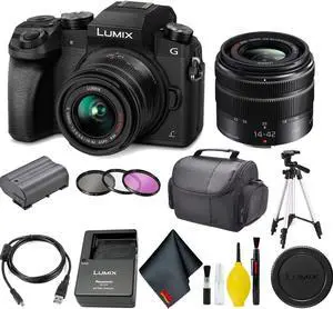 Panasonic Lumix DMC-G7 Mirrorless Micro Four Thirds Digital Camera with 14-42mm Lens Pro Bundle