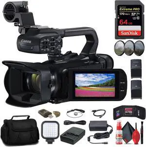 Canon XA65 Professional UHD 4K Camcorder + 64GB Memory Card + BP828 Battery Basic Bundle