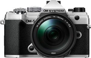 OM System OM-5 Black Micro Four Thirds System Camera w/ 14-150mm f4.0-5.6 II (Silver)